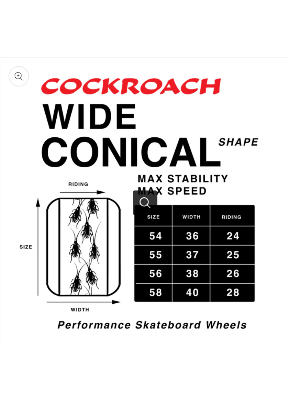 Cockroach ROACH~RIDERS 58mm 98A Wide Conical