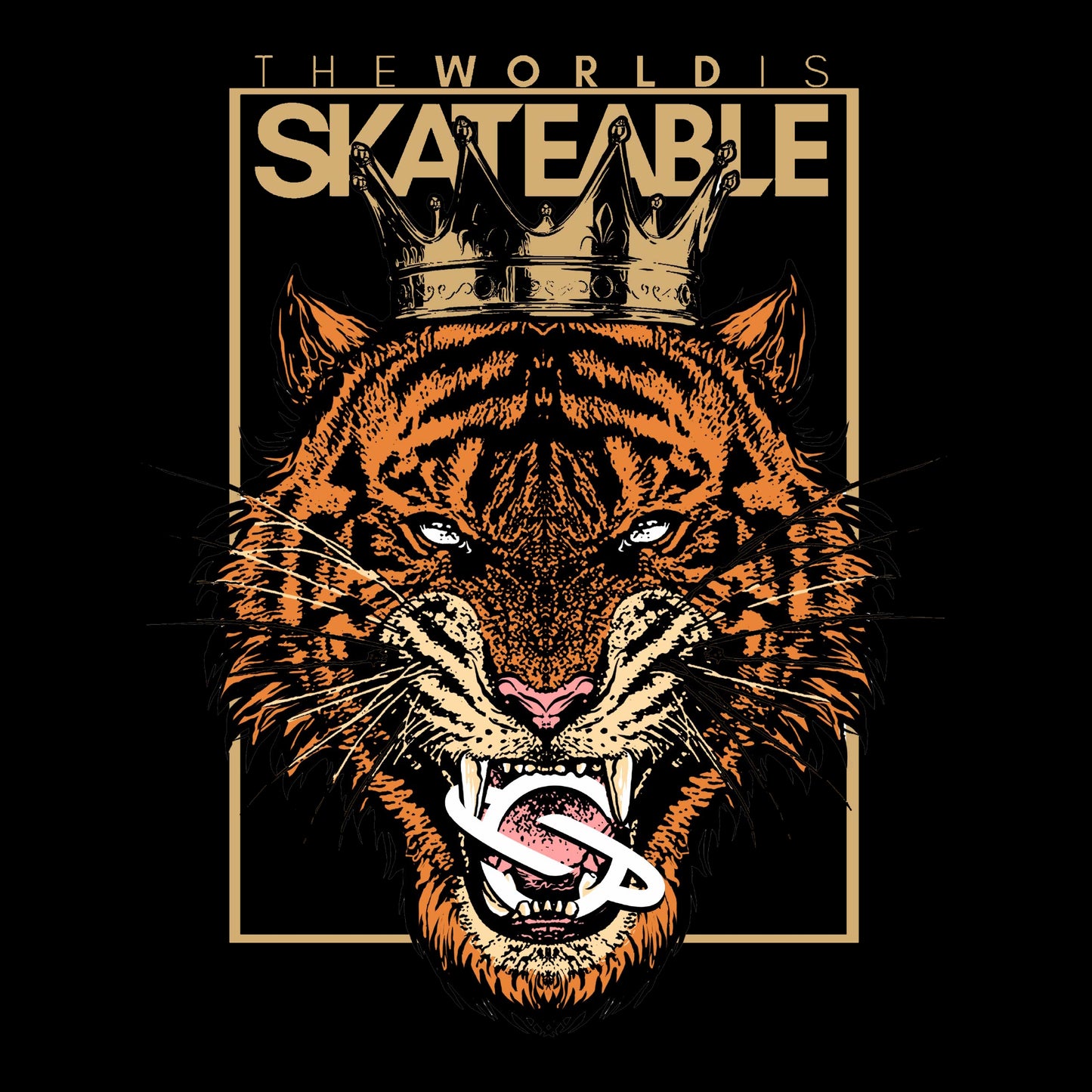 SKATEABLE Tiger Zip Hoodie Black