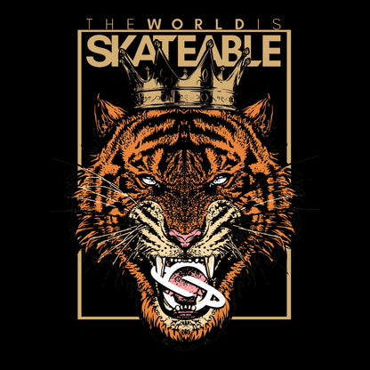 SKATEABLE Tiger Zip Hoodie Black