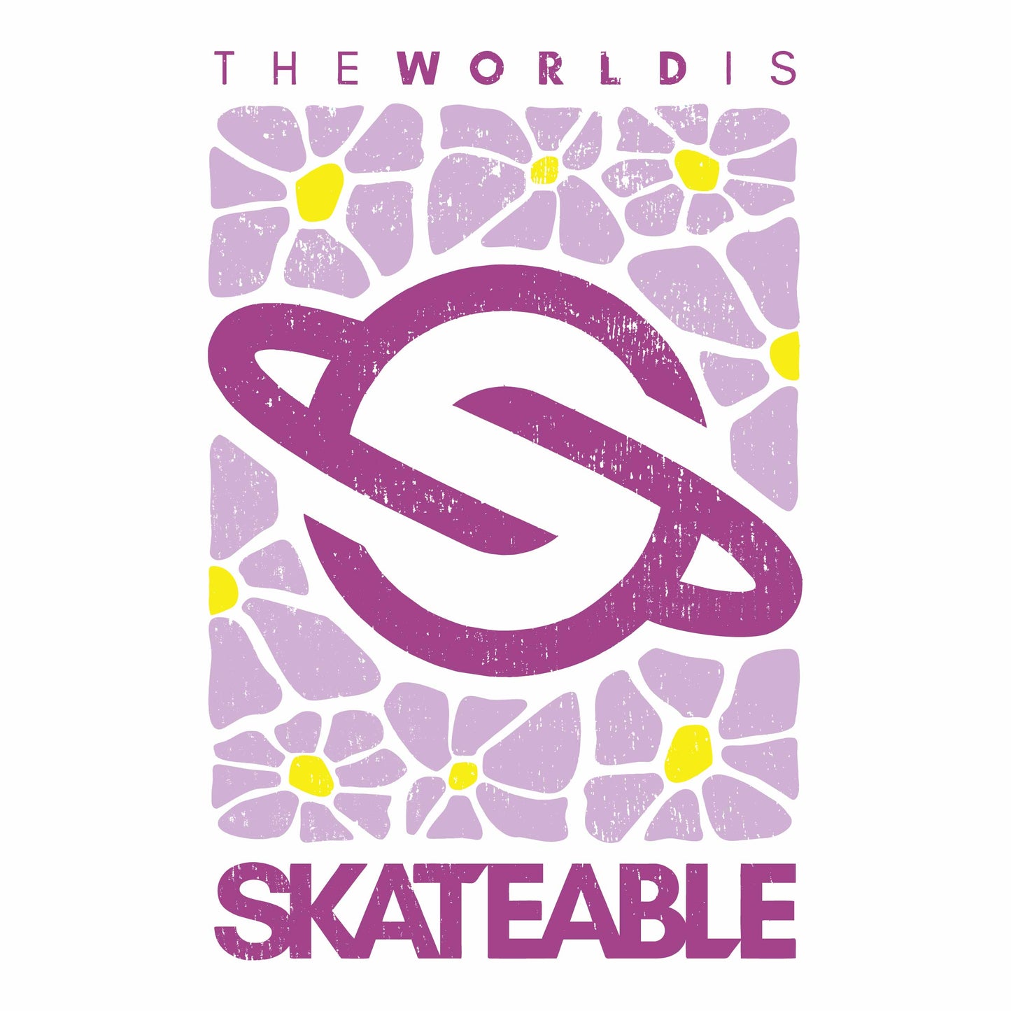 SKATEABLE Girls Flower Power Tee White