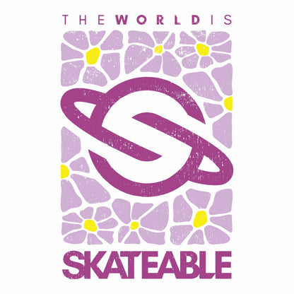 SKATEABLE Girls Flower Power Tee White