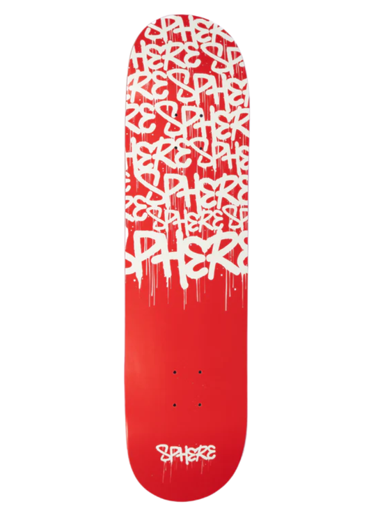 Sphere Red White Graffiti Pro Deck